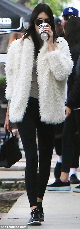 white fuzzy jacket outfit
