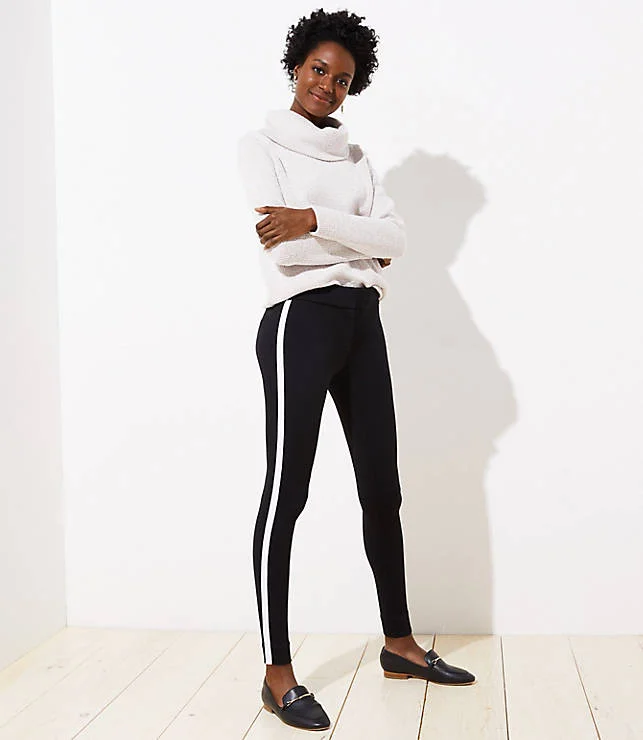 Leggings in Tuxedo Stripe Ponte