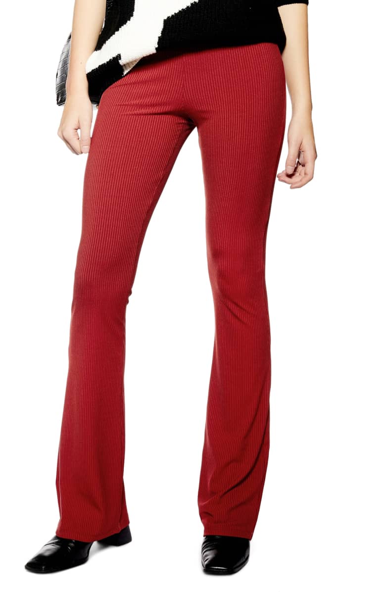 Skinny Ribbed Flare Pants