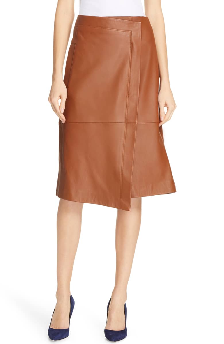 Selenno Leather Wrap Skirt