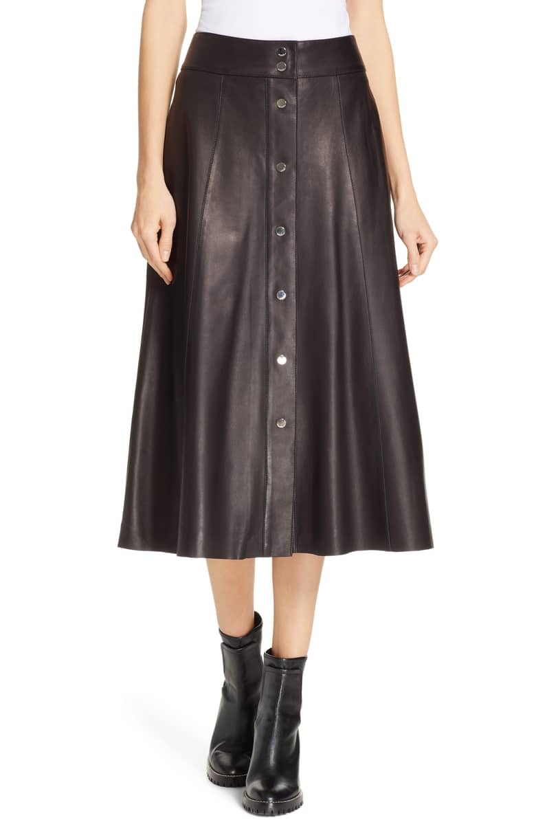 Liselli Leather Midi Skirt