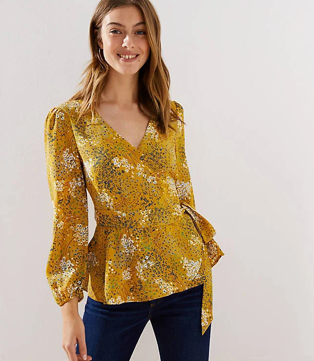 Floral Wrap Blouse