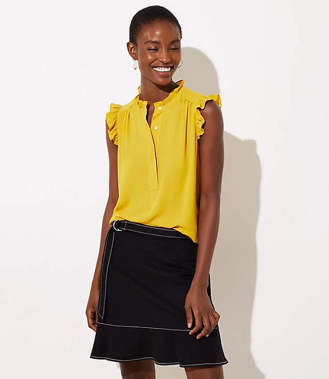 Ruffle Henley Shell
