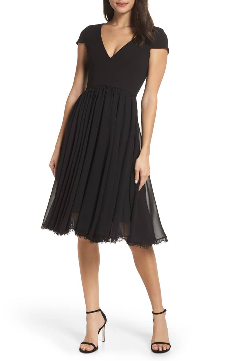 Corey Chiffon Fit & Flare Dress