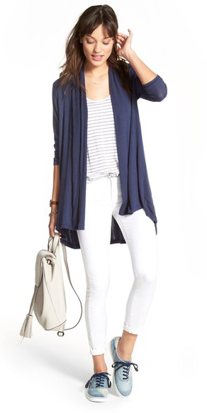 navy blue cardigan outfit ideas