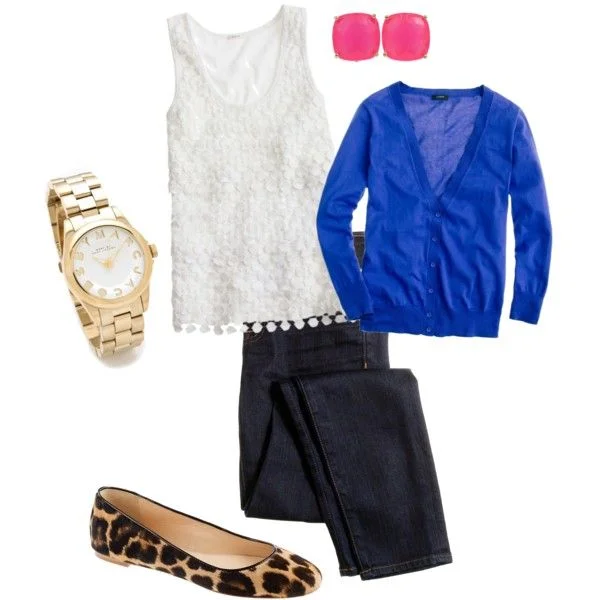 blue cardigan outfit