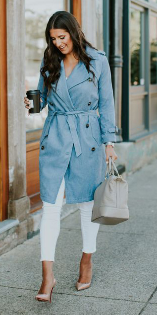 light blue spring coat