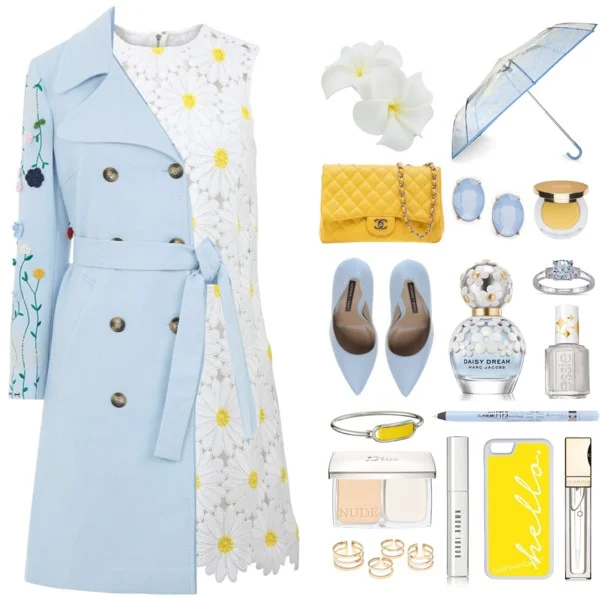 light blue coat outfit