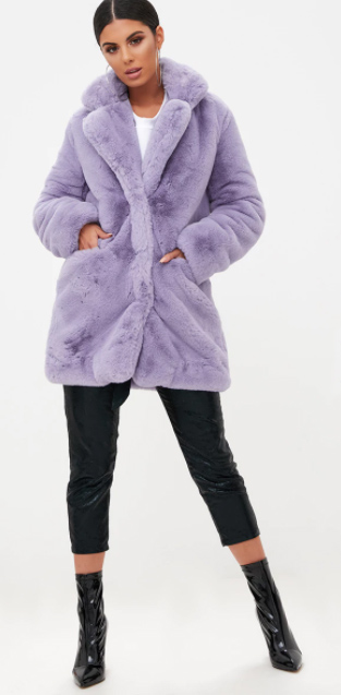 Lavender fur coats | HOWTOWEAR Fashion