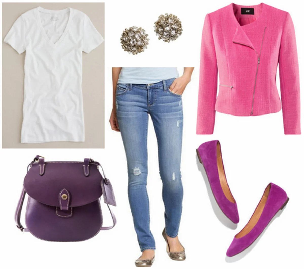 magenta shirt outfit