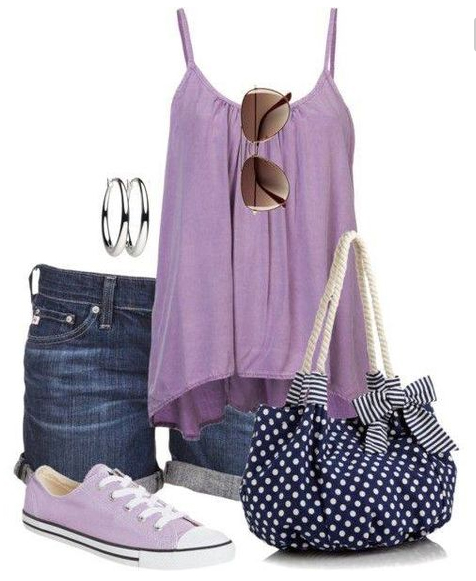 outfits with purple sneakers