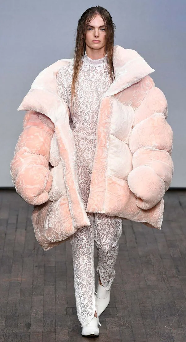 pink oversized puffer jacket