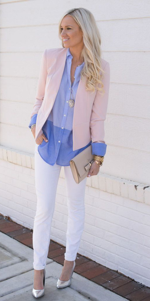 Pastel pink blazers | HOWTOWEAR Fashion