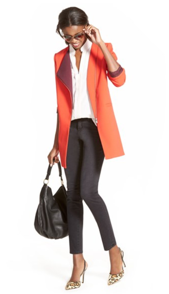 Style Black Shorts With a Brown Blazer, Orange Vest, and Black Heels, This  Is How to Wear a Blazer With Your Favorite Pair of Shorts