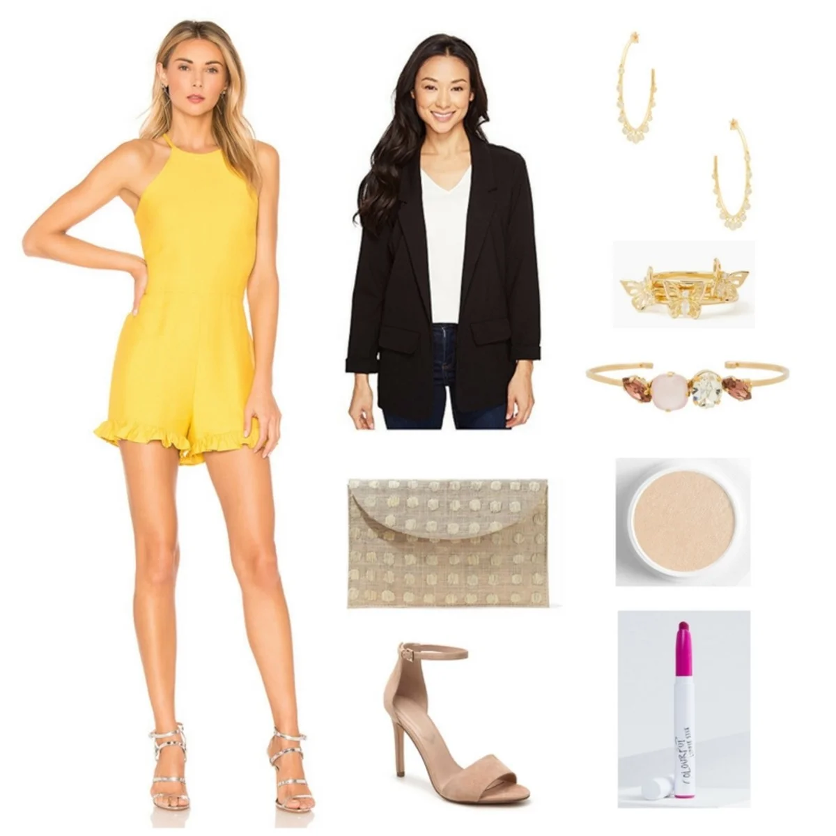 yellow romper outfit