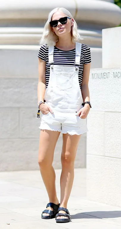 white overall romper