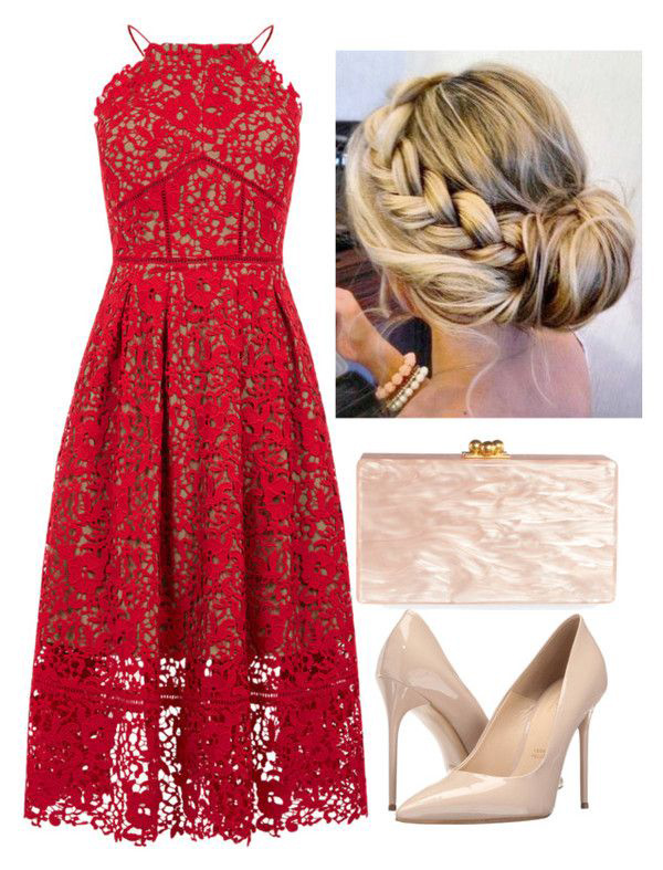 red midi dress wedding guest