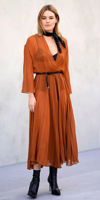 green emerald velvet dress Nova Wrap Knit Midi Dress - Camel