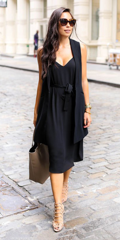 Black sun dresses  HOWTOWEAR Fashion