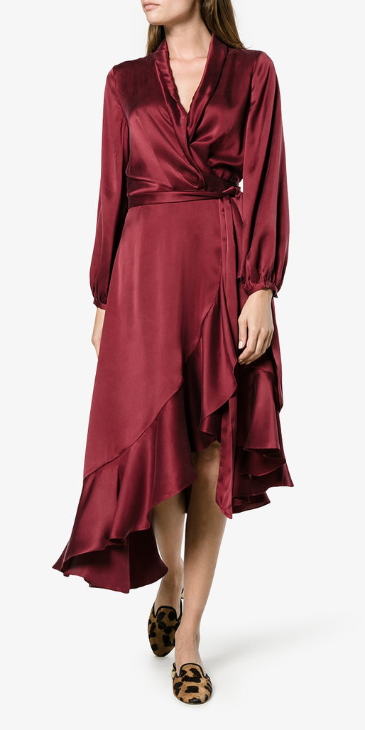 Burgundy wrap dresses | HOWTOWEAR Fashion
