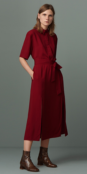 Cherry red shirt dresses | HOWTOWEAR Fashion