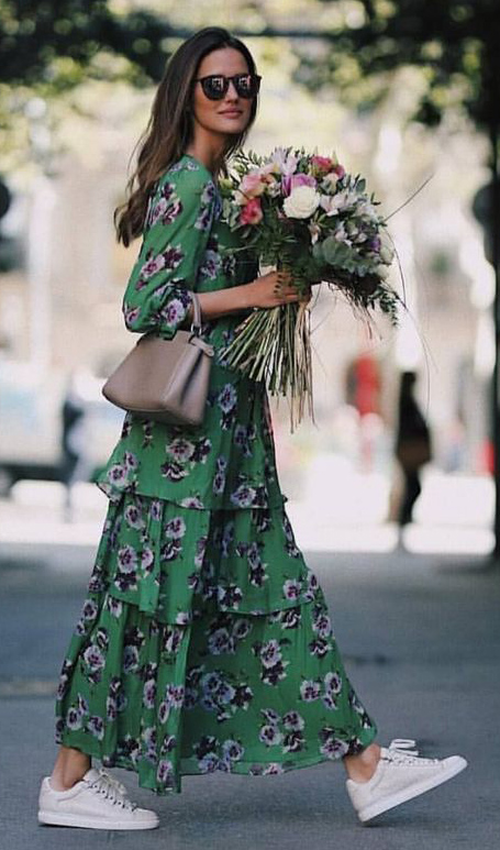 green midi dress