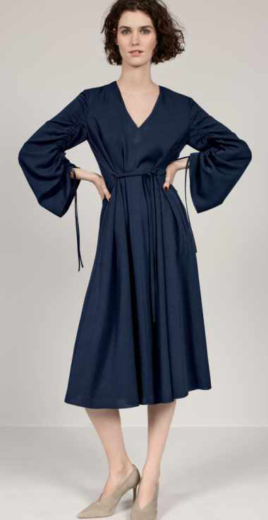 Navy blue midi dresses | HOWTOWEAR Fashion