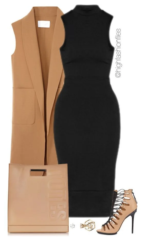 black bodycon vest dress