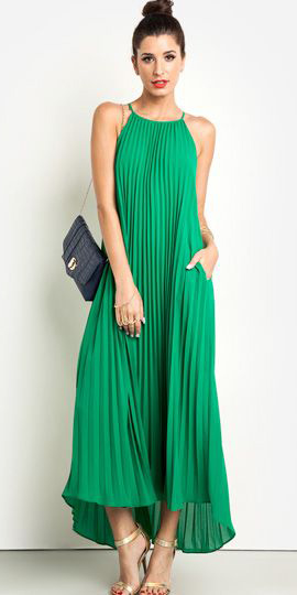 emerald green summer dress