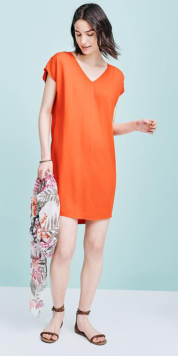 Orange T-shirt dresses | HOWTOWEAR Fashion