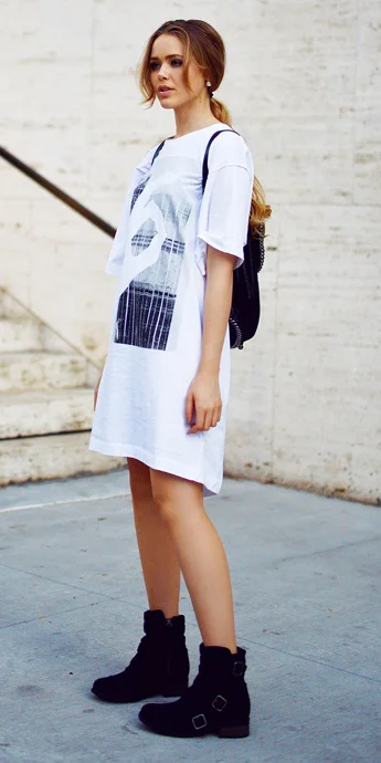 White T-shirt dresses