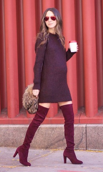burgundy dress boots