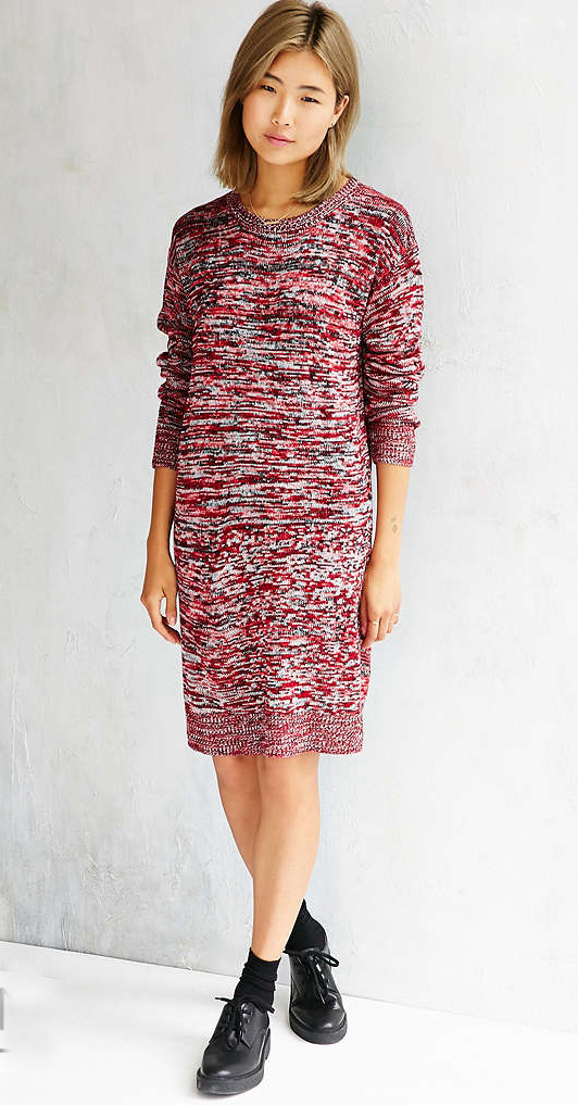 magenta sweater dress