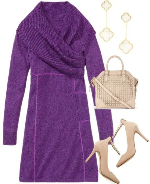 purple sweater dresses