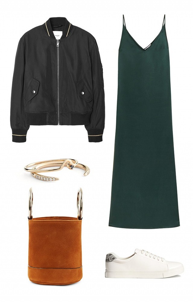 Dark green slip dresses | HOWTOWEAR Fashion