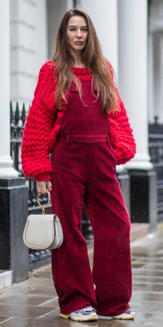 red jumpsuit styling