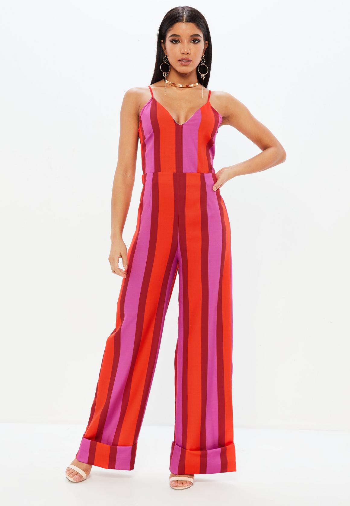 Cherry red jumpsuits | HOWTOWEAR Fashion