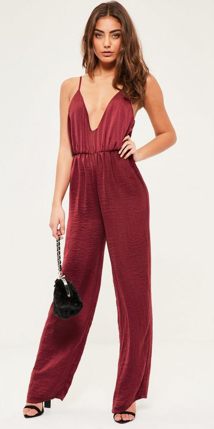 Burgundy jumpsuits | HOWTOWEAR Fashion