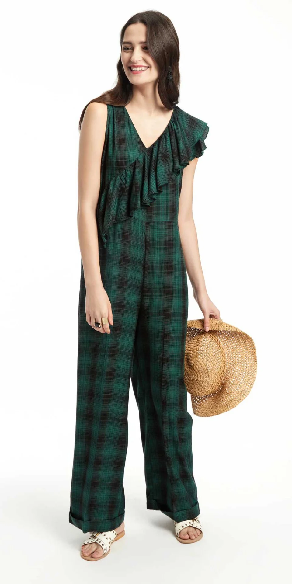 dark green overalls