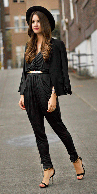 Black Jumpsuit With White Piping and Cropped Jacket. - Etsy-pokeht.vn