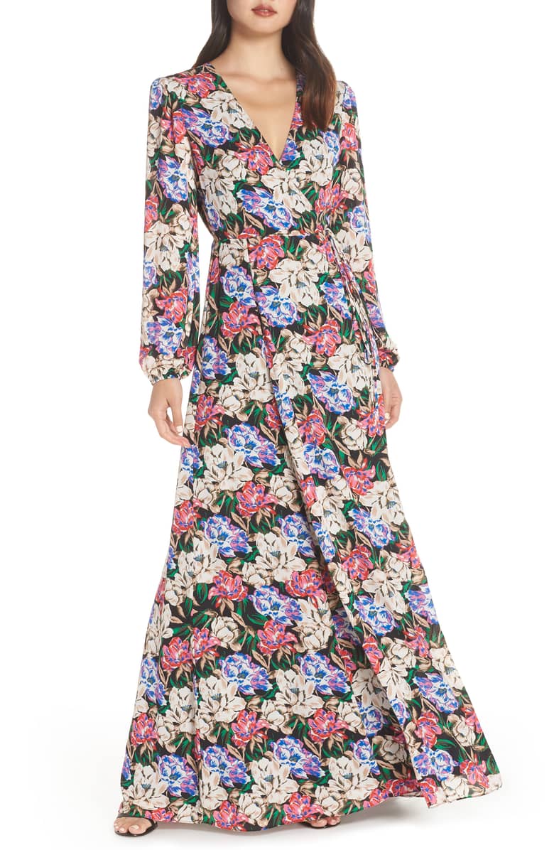 Lila Long Sleeve Wrap Gown WAYF