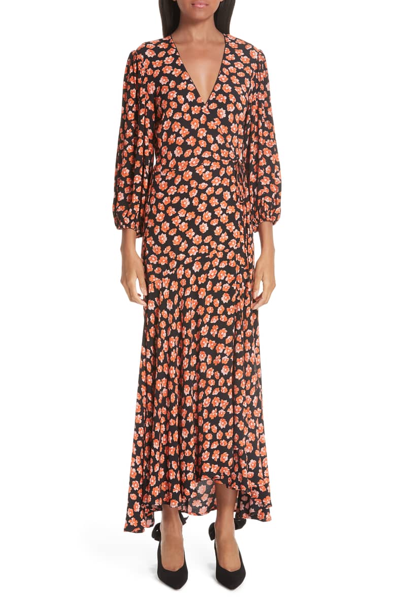 Print Crepe Maxi Dress GANNI