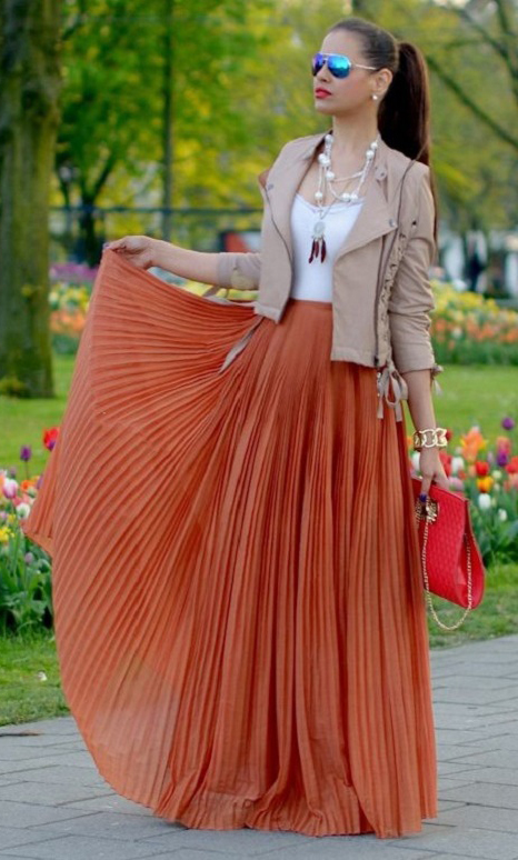 Orange  Pink Crop Top  Skirt Set  ANJU SHANKAR LABEL