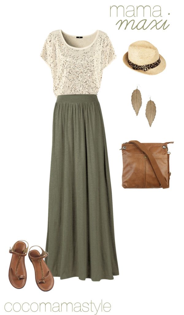 Olive green maxi skirts | HOWTOWEAR Fashion