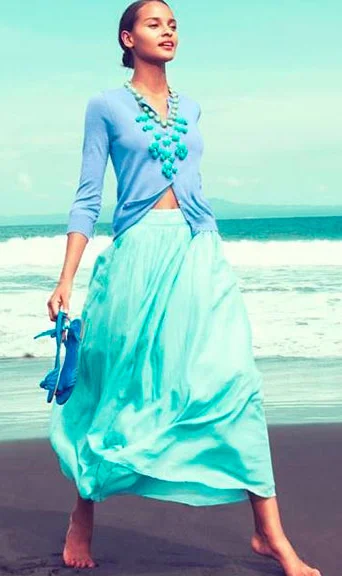 Aqua Maxi Skirt Outfit on Sale, 50% OFF 