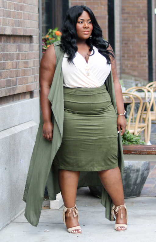Olive green pencil skirts | HOWTOWEAR 