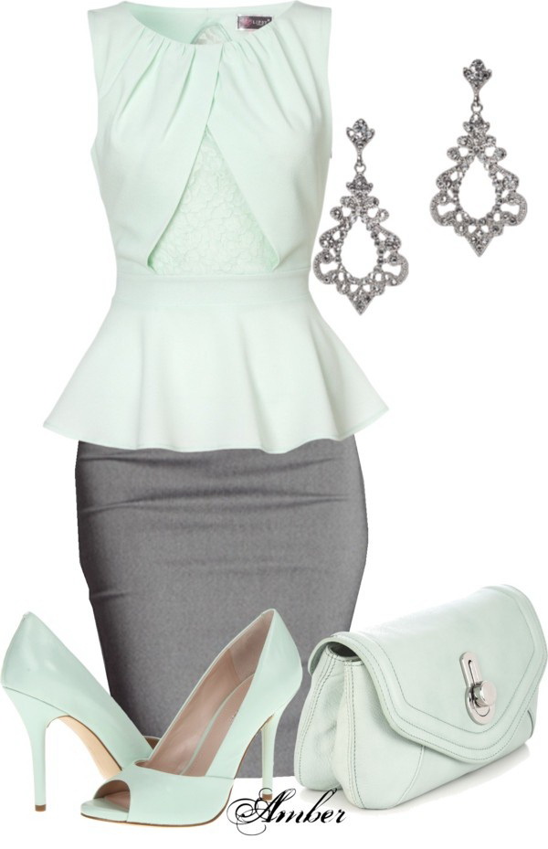Light gray pencil skirts | HOWTOWEAR Fashion