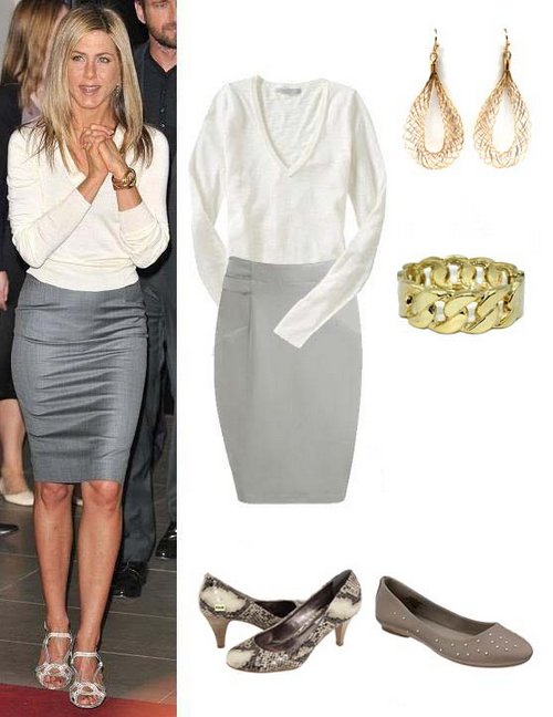 Light gray pencil skirts | HOWTOWEAR Fashion