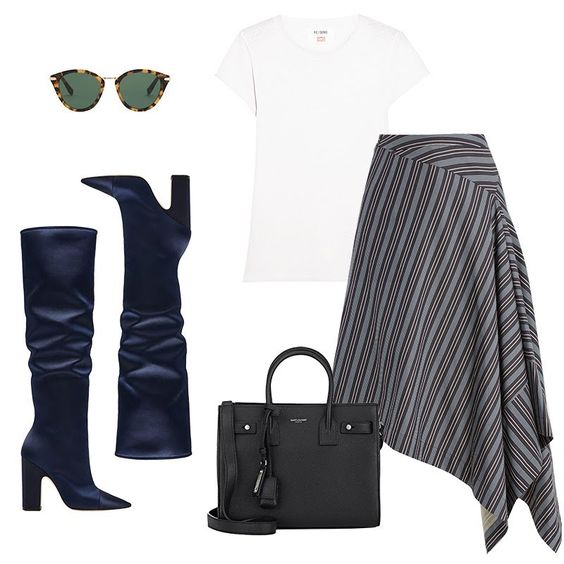 Light gray midi skirts | HOWTOWEAR Fashion