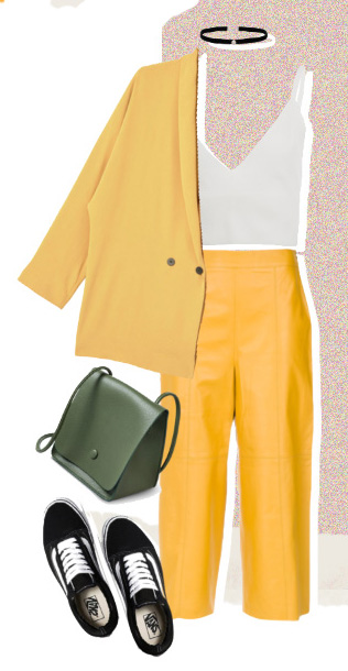 Yellow culottes | HOWTOWEAR Fashion